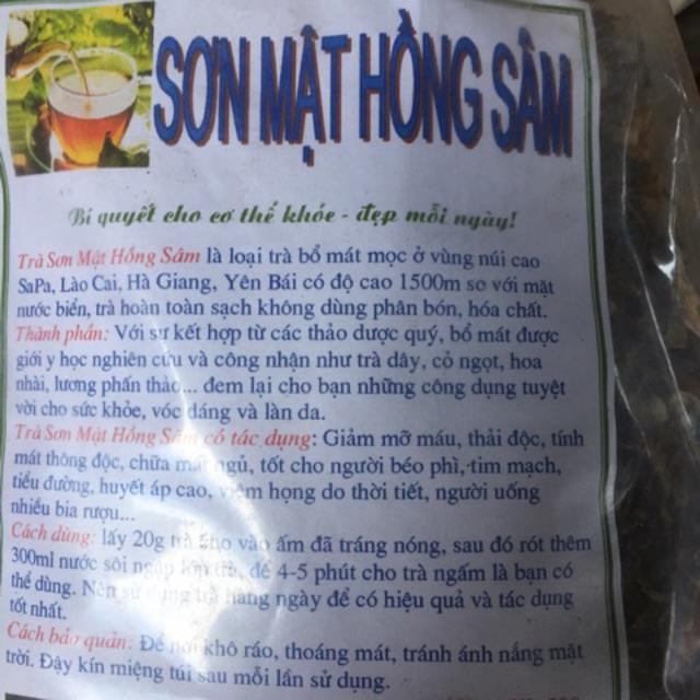Trà sơn mật hồng sâm