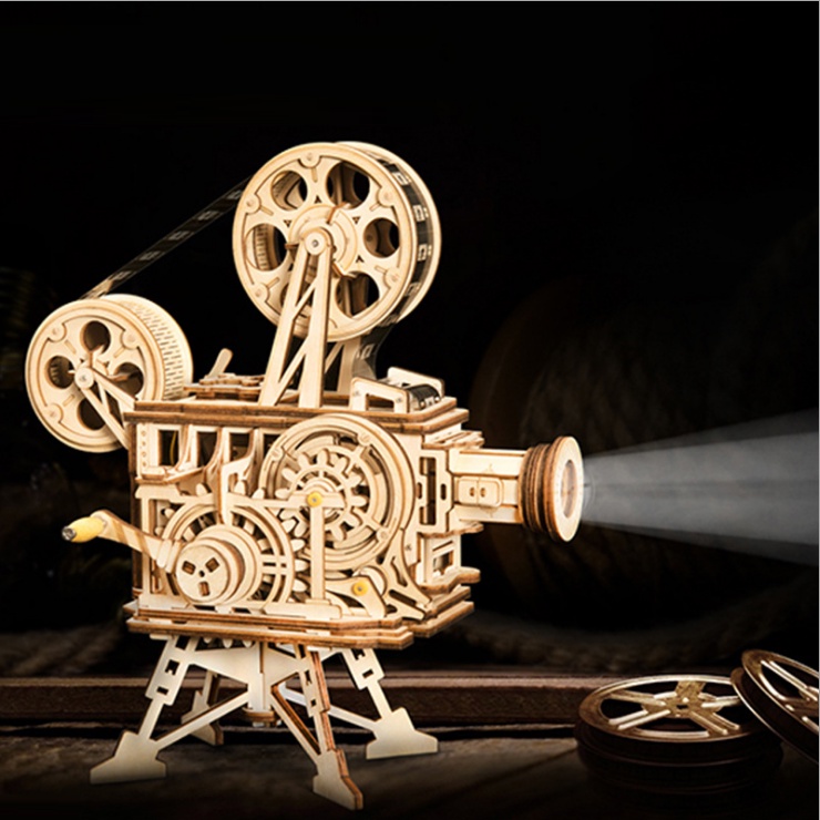 Mô hình gỗ 3D Lắp ráp Cơ Động học Máy Chiếu Phim Vitascope LK601 Robotime