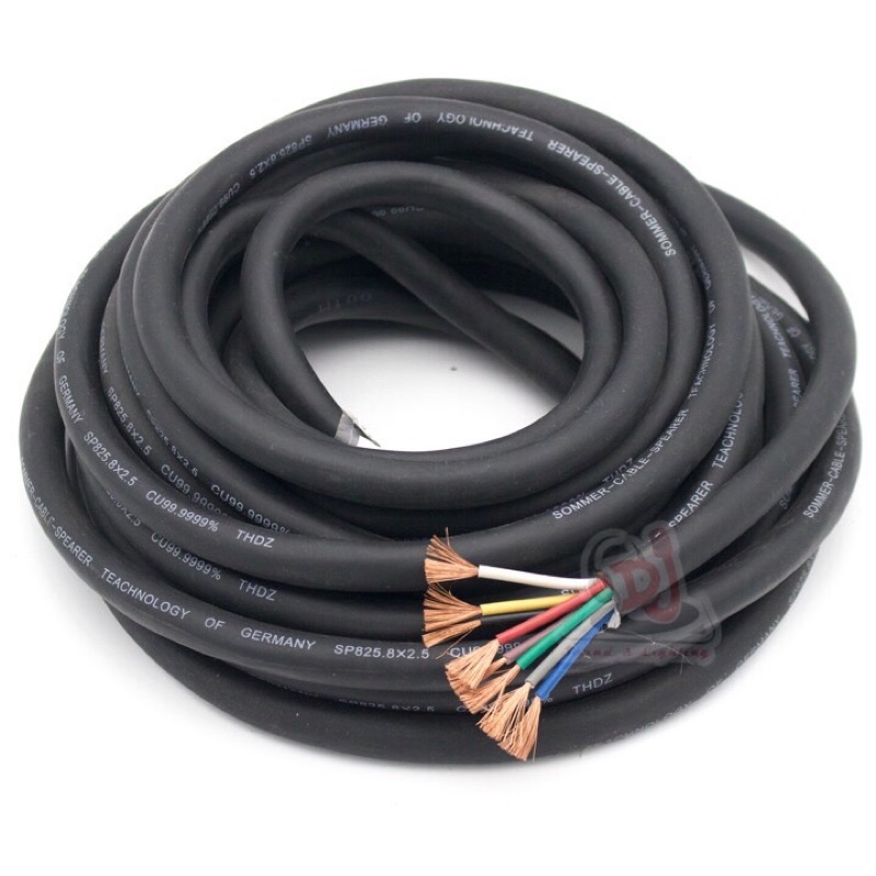 Dây loa 8 ruột 2.5mm dây đông nguyên chất dây dẻo mềm dây sommer germany cuộn 100m, dây loa sommer