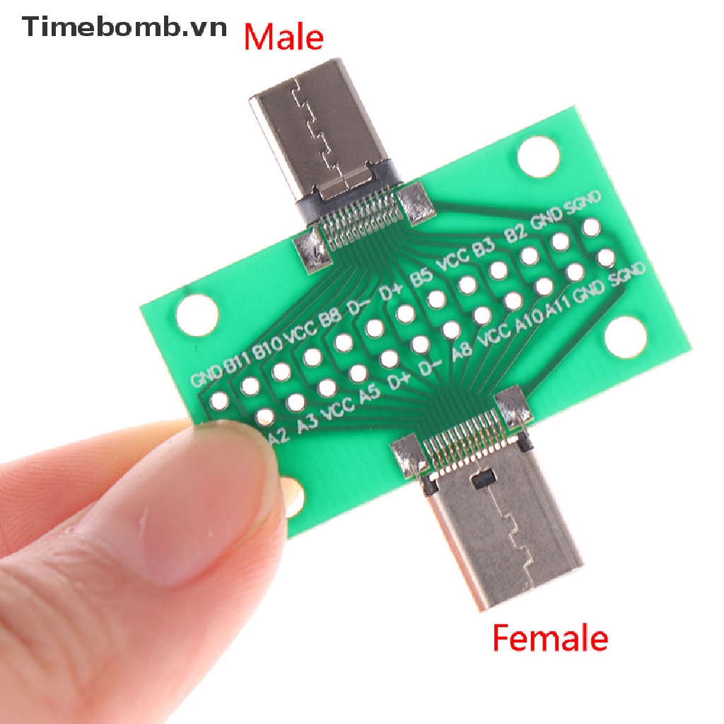 Bảng mạch thử nghiệm PCB cổng USB 3.1 Type-C 24+2P 2.54mm