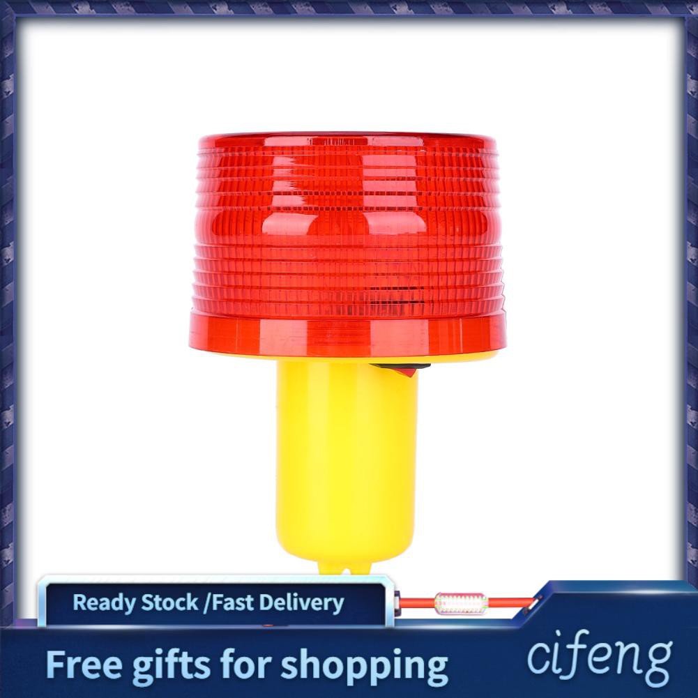 Cifeng 1pc Solar LED Emergency Warning Flash Light Alarm Lamp Traffic Road Boat Red