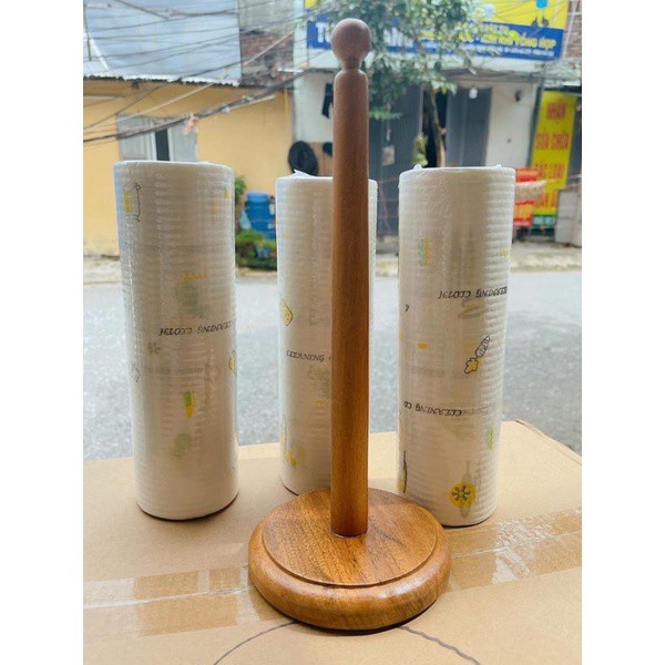 Cọc gỗ cắm cuộn giấy lau đa năng chắc chắn vững chãi