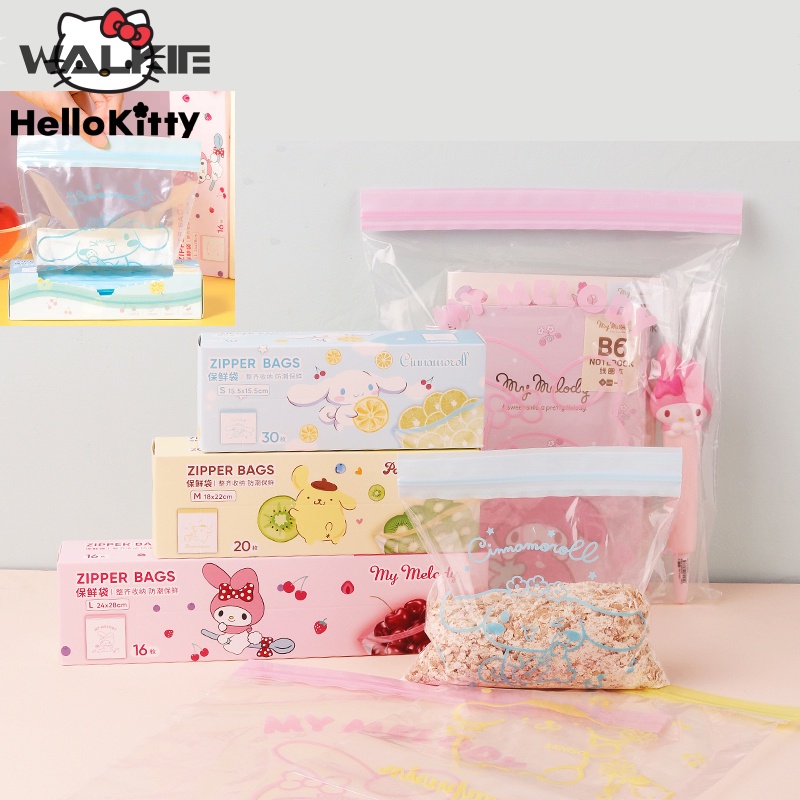 SANRIO Túi Zip Bảo Quản Thực Phẩm Có Thể Tái Sử Dụng