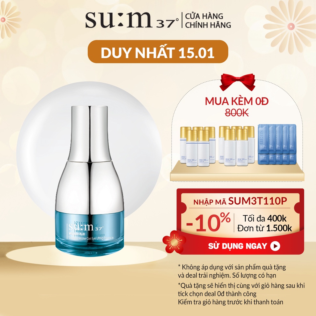 [Mã COSLUX03 giảm 120K] Tinh chất cấp nước giảm thâm quầng và nếp nhăn da mắt Su:m37 Water-full Eye Lifting Essence 35ml