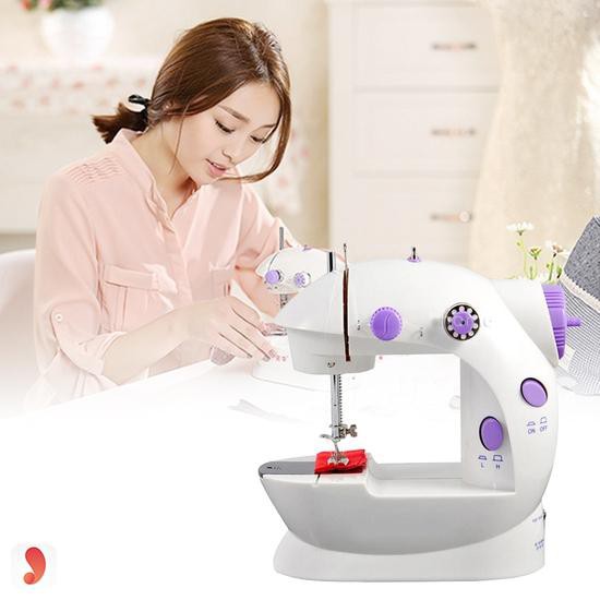 Máy may mini Sewing Machine SM-202A CMD (Trắng phối tím)