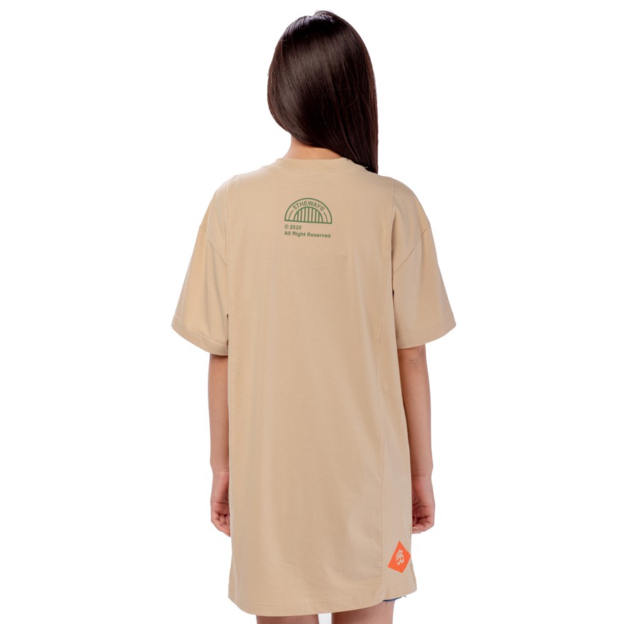 [Mã FAMALLT5 giảm 15% đơn 150K] 5THEWAY® /copyright/ LongLine Tee™ in WARM SAND aka Áo Thun Nâu Nhạt Tay Ngắn