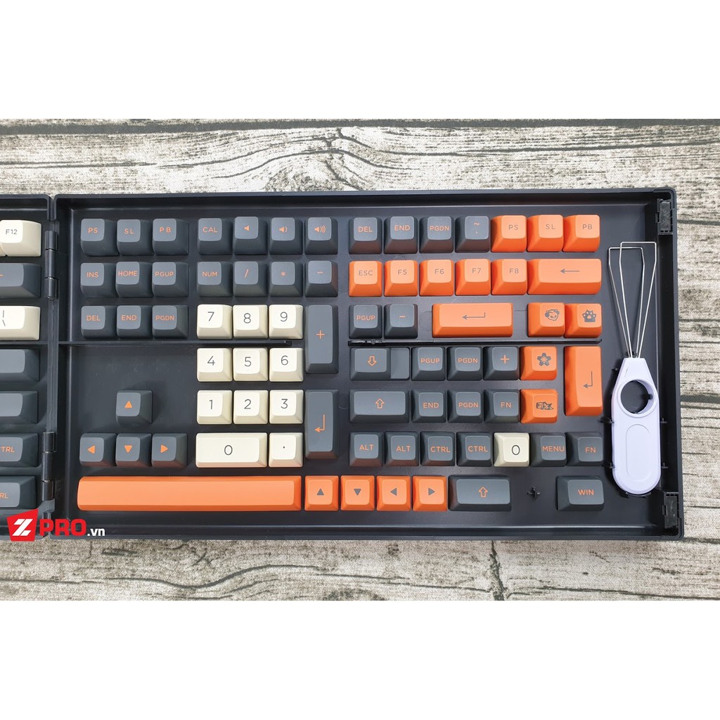 Bộ Keycap PBT AKKO Carbon Retro 158 Phím