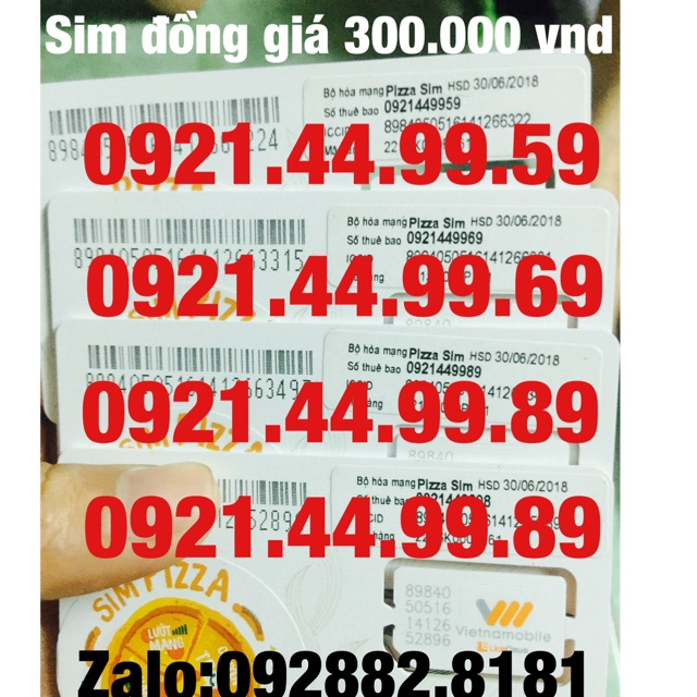 Sim số đẹp đồng giá 