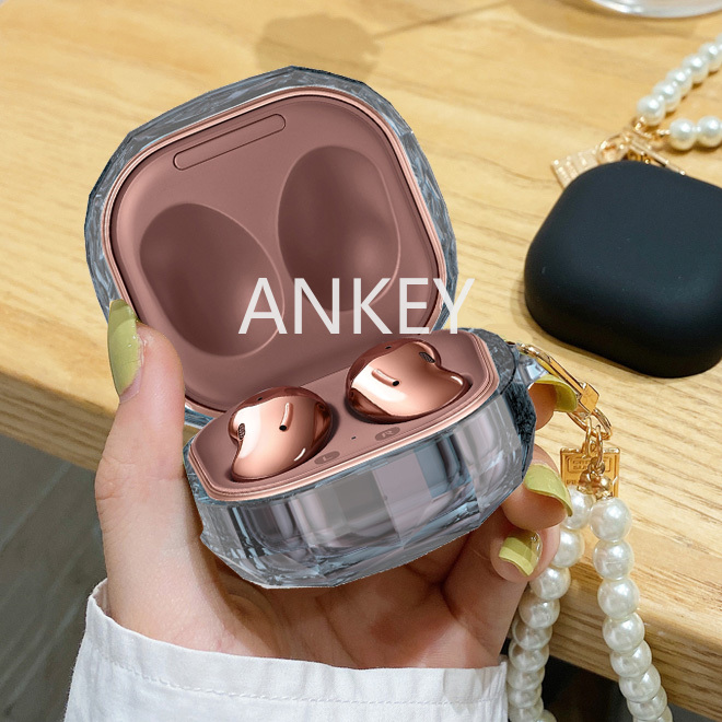 Samsung Galaxy Buds Live / Buds Pro / Buds 2 / Buds2 Pro Vỏ bảo vệ hộp sạc tai nghe đính ngọc trai xinh xắn cho