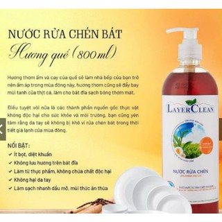 Nước rửa chén hữu cơ Layer Clean 800ml