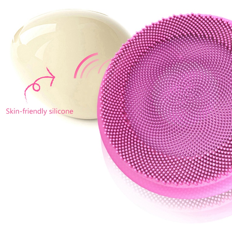 Máy Rửa Mặt Bằng Sóng Siêu Âm Với 5 Chế Độ Rung Và Vòng Nhẫn Silicone Có Thể Điều Chỉnh