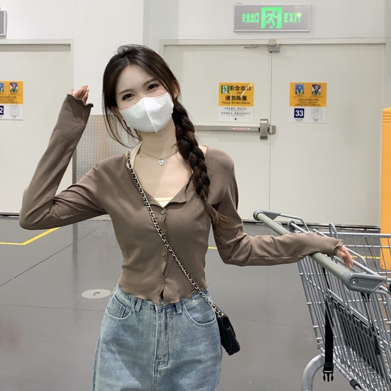 Áo thun NZN dài tay cổ treo giả hai lớp phong cách Hàn Quốc thời trang cho nữ