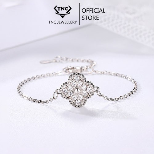 Vòng Tay Bạc, Lắc Tay Bạc 925 Cỏ Bốn Lá Kiểu Dáng Hàn Quốc Cho Nữ TNC JEWELLERY