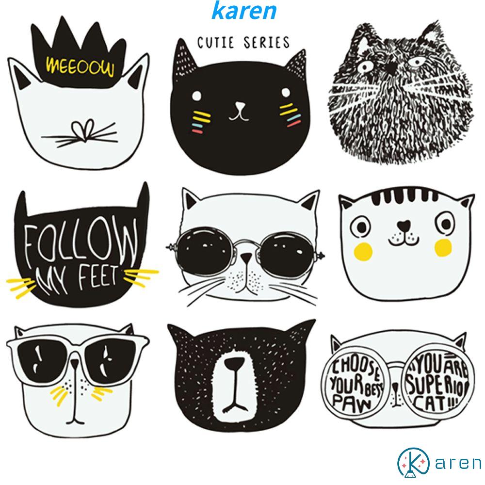 Set 9 miếng vá ủi quần áo truyền nhiệt dễ giặt sạch họa tiết biểu cảm dễ thương