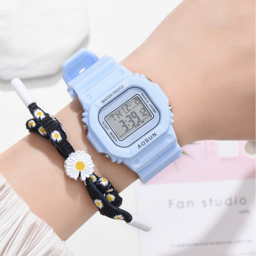 Đồng hồ nam nữ Aosun điện tử thời trang đeo tay hoa cúc cực đẹp DH106 giá rẻ