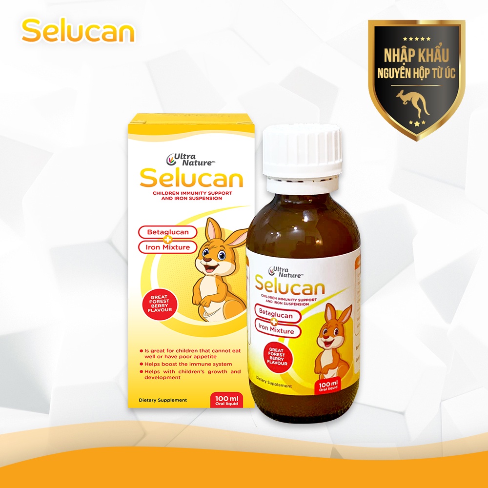 Siro tăng chiều cao, tăng đề kháng cho bé, siro ăn ngon nhập khẩu chính hãng Úc Selucan 100ml