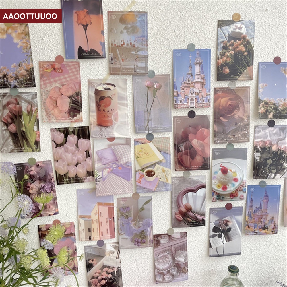 Set 30 tấm thẻ ảnh dán tường trang trí đơn giản