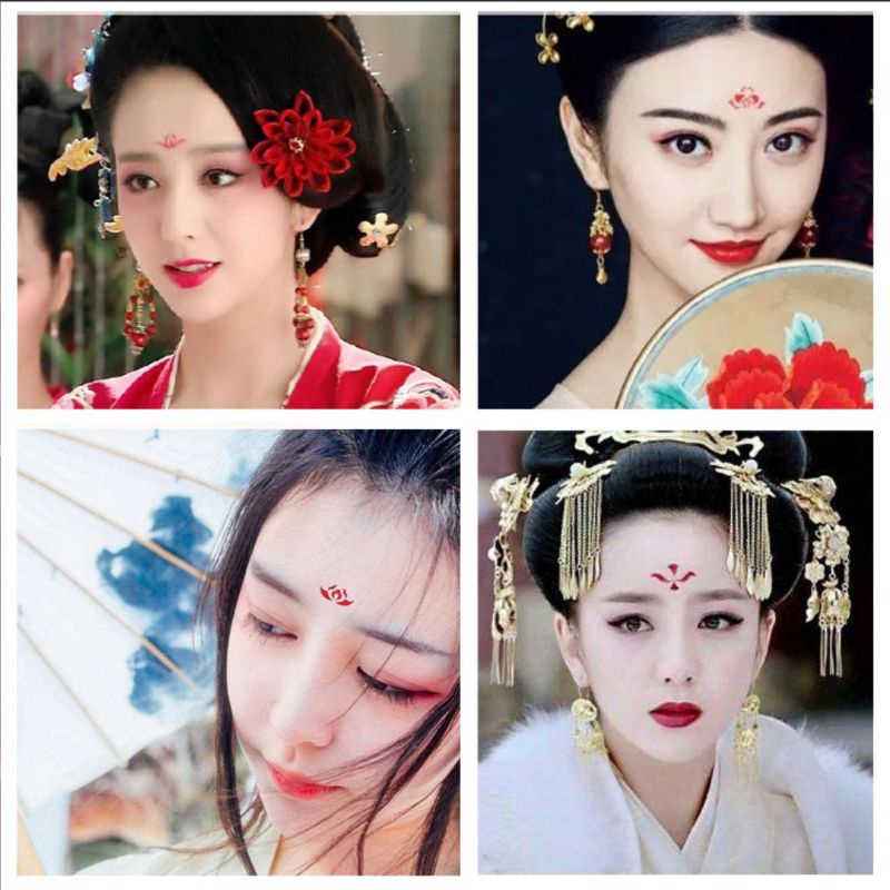 2 tấm chu sa dán trán 20 hình và lưới định hình tóc