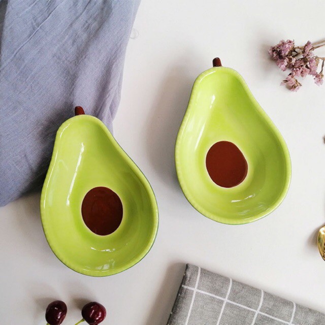 Bát ăn dặm cho bé hình quả bơ, đĩa hình quả bơ xinh yêu