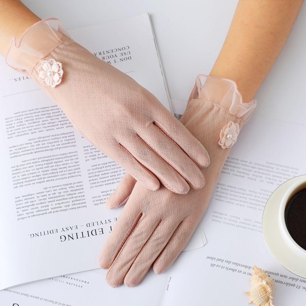 Găng Tay Lái Xe Ngắn Dễ Thương Có Thể Chạm Màn Hình Cảm Ứng Cho Nữ
