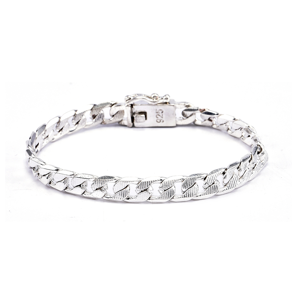 Vòng Tay Bạc Thiết Kế Đơn Giản Phong Cách Cá Tính Thời Trang Nam