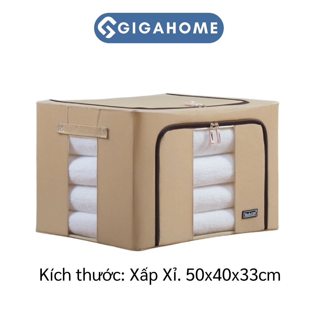Túi Hộp Đựng Quần Áo, Chăn Màn GIGAHOME Khung Thép Loại To 100L, Chống Bụi Bẩn 4299