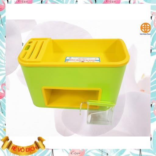 Gia Dụng Khay để đồ nhà bếp Nhựa Việt Nhật No.5758 có chỗ để dao thớt - Khay dụng cụ đa năng tiện dụng
