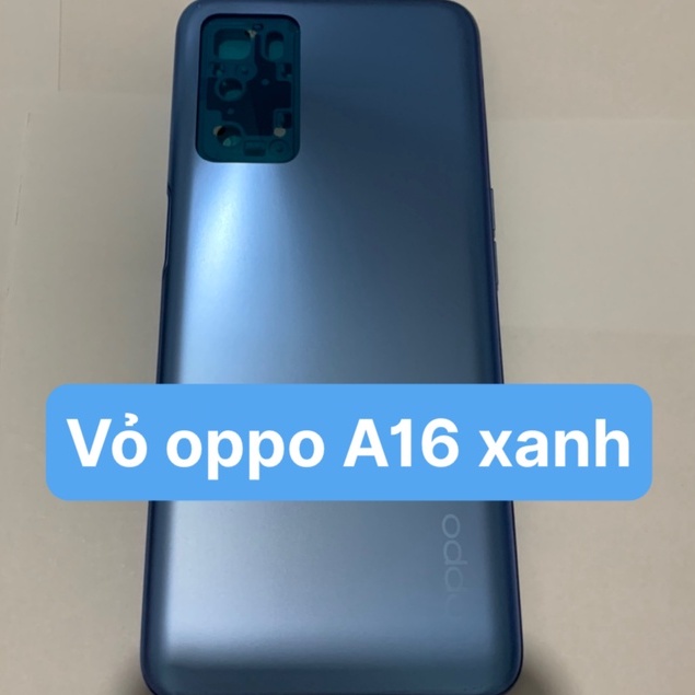 Bộ vỏ zin Oppo A16 2021 gồm lưng xương, phím âm lượng, kính camera