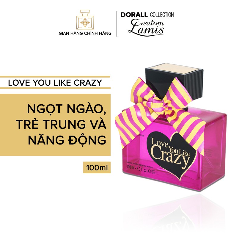 Nước hoa Dubai chính hãng dành cho nữ Dorall Collection LOVE YOU LIKE CRAZY ngọt ngào,trẻ trung 100ml