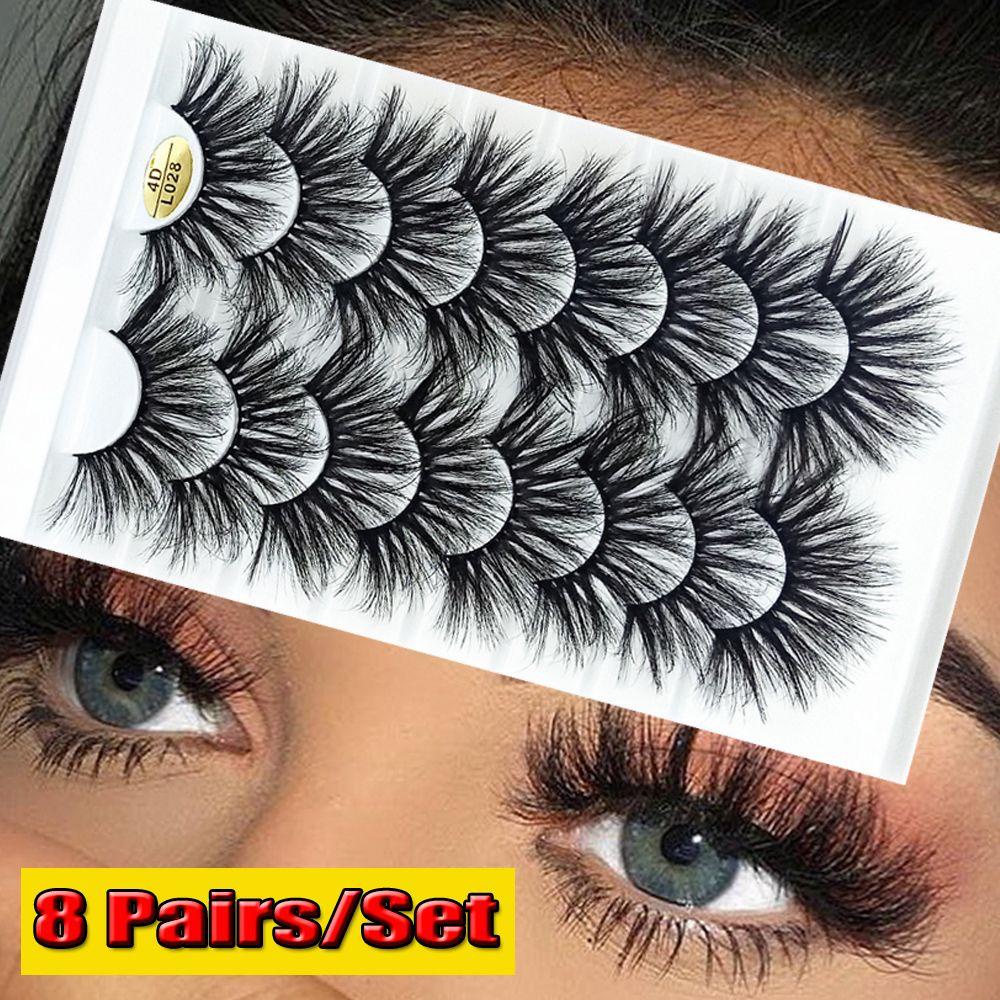 BORAG Set 8 Cặp Lông Mi Giả SKONHED Dày Dặn 4D Tự Nhiên
