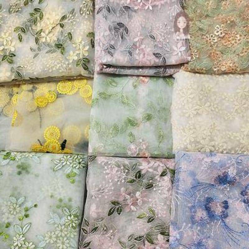 Vải ren thêu thủ công 130*50CM