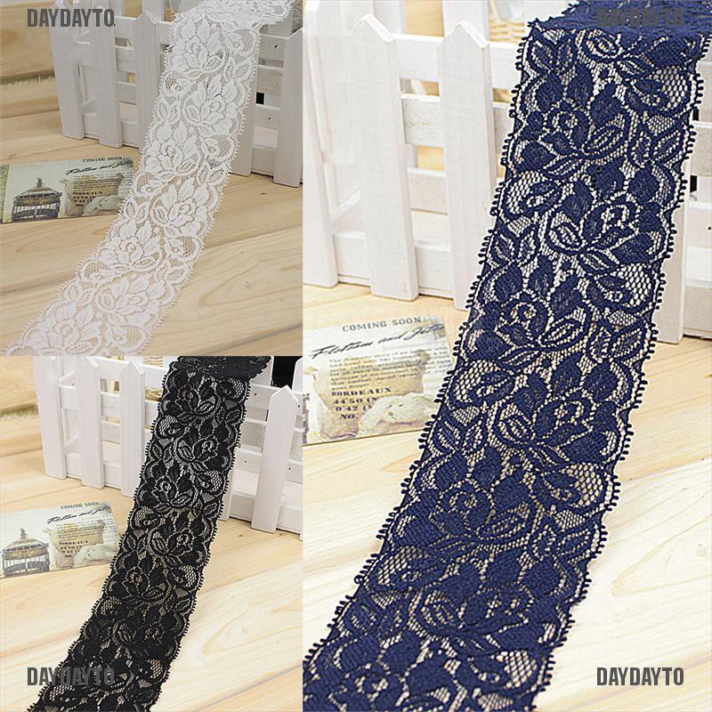 Cuộn Dây Ruy Băng Ren Hoa Co Giãn 1 Yard 6 5cm Dùng Trang Trí Váy