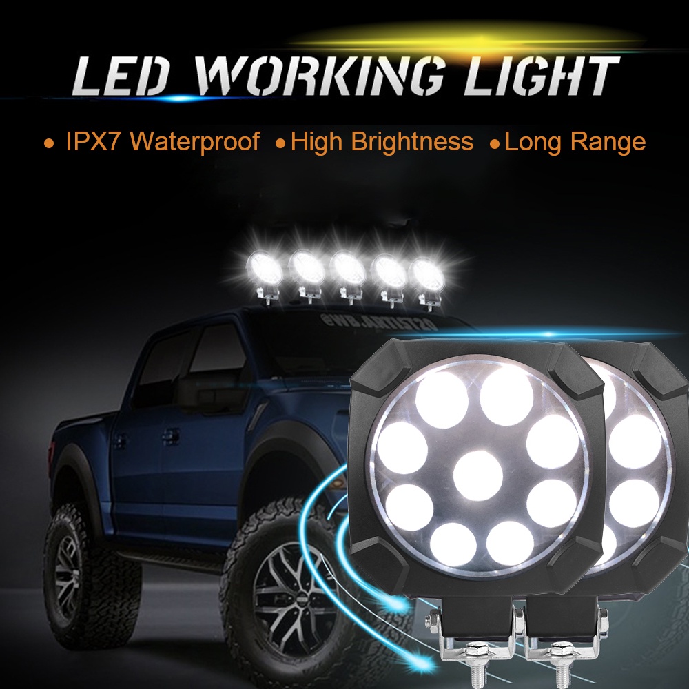 JEEP Đèn Pha 9 Bóng LED 6000K 4 Inch 12V 27W Chống Thấm Nước Cho Xe Hơi/Xe Tải