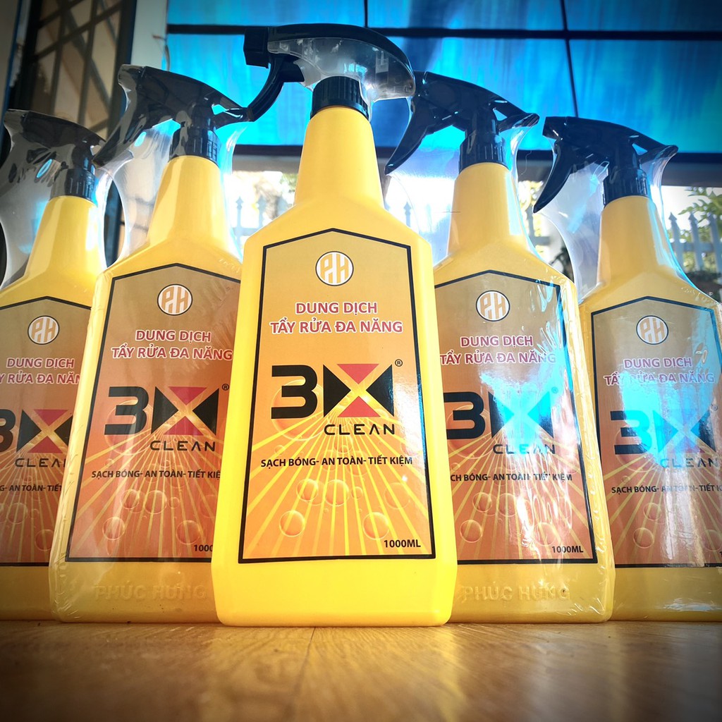Dung dịch tẩy đa năng 3X CLEAN ( tẩy rửa dầu nhớt, dầu mỡ, tẩy rửa nhà bếp, phòng khách, làm sạch lốp xe, yên xe. 1000ml