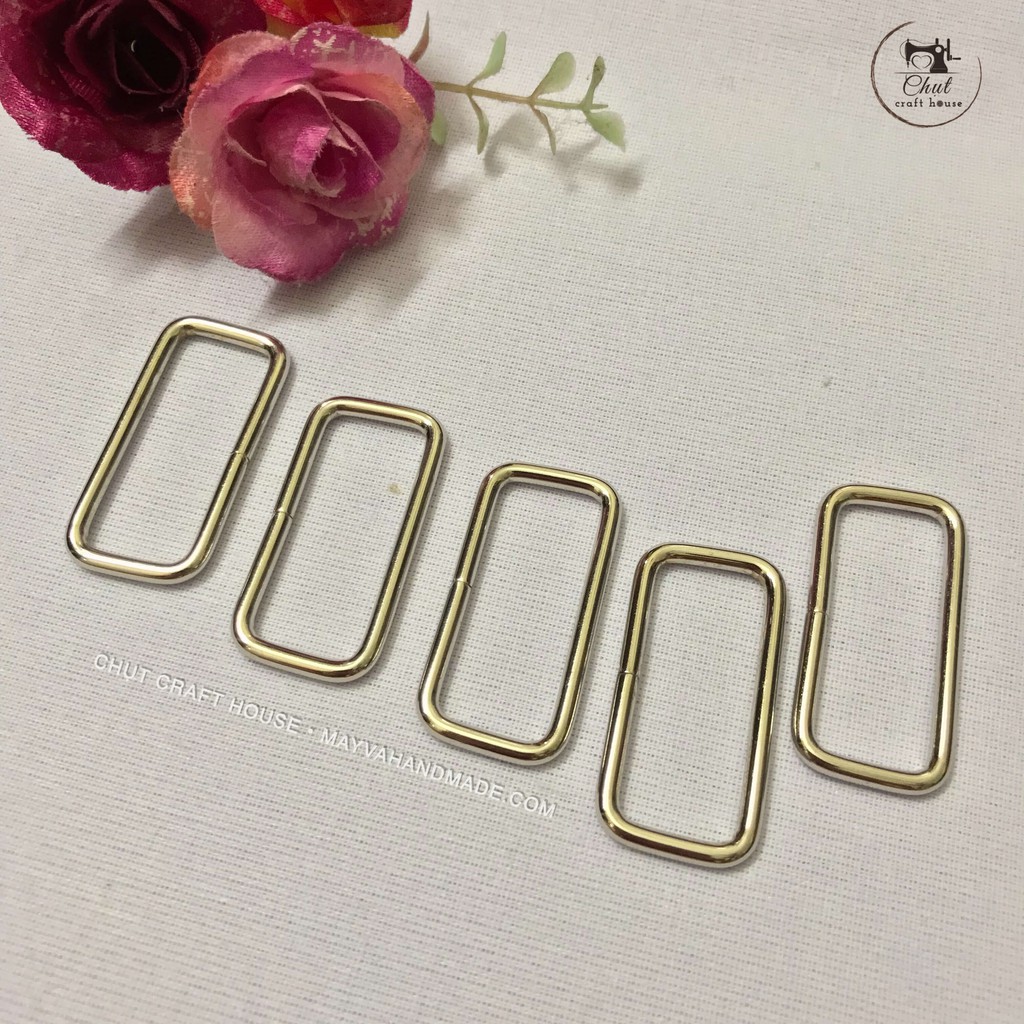 [Giá xưởng] Khoen chữ nhật BẠC - Đủ size dùng cho may túi