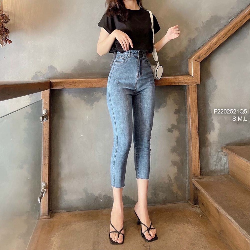 Về sll  🌺 Quần jean ôm 7 tấc lưng cao! HÀNG VNXK