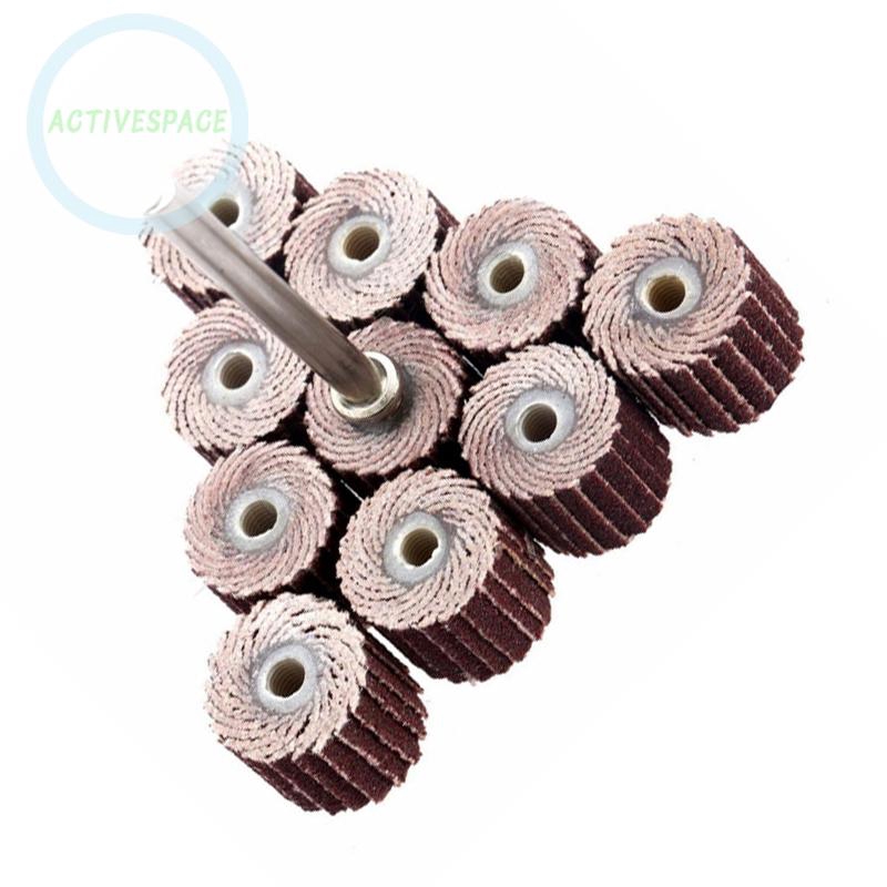 Bộ 10 đầu bánh xe mài đánh bóng nhám viền 240 Grit với trục tâm