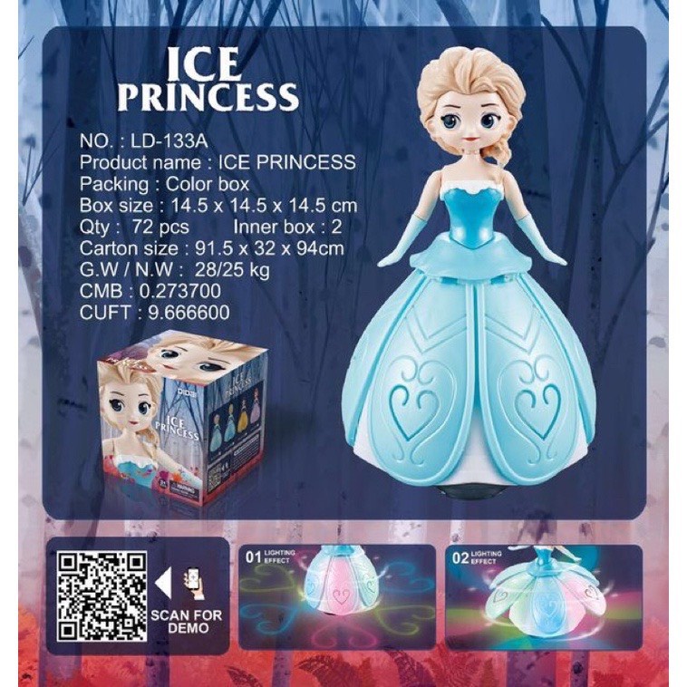 BÚP BÊ ELSA , BẠCH TUYẾT VÁY XÒE CÓ CÁNH THIÊN THẦN PHÁT NHẠC, CÓ ĐÈN, XOAY 360 ĐỘ CHO BÉ YÊU, QUÀ TẶNG SINH NHẬT