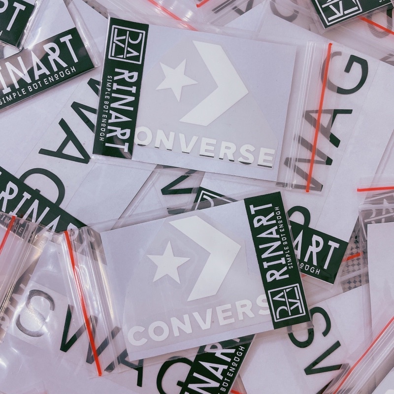 Decal Logo Sticker Patch in áo ủi trực tiếp lên vải hình logo converse - Rinart.vn