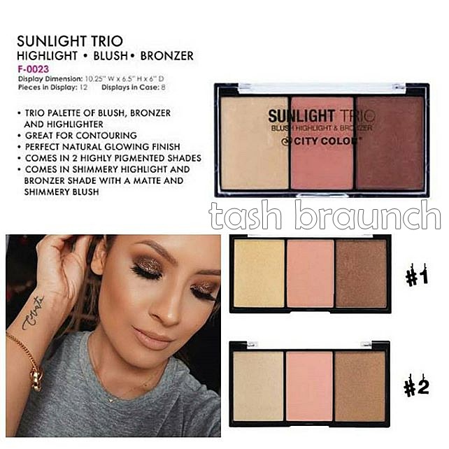 BẢNG PHẤN MÁ HỒNG &amp; TẠO KHỐI &amp; BẮT SÁNG 3 IN 1 CITY COLOR SUNLIGHT TRIO