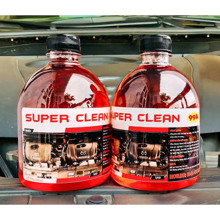 COMBO 24 CHAI DUNG DỊCH TẨY RỬA ĐẦU BÒ LỐC MÁY SIÊU MẠNH SUPER CLEAN