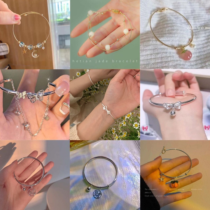 Vòng Tay Hợp Kim Đính Đá Tua Rua Thời Trang Cho Nữ