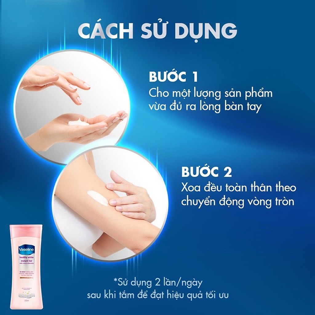 Sữa Dưỡng Thể Trắng Da Vaseline cấp ẩm dưỡng trắng 200ml