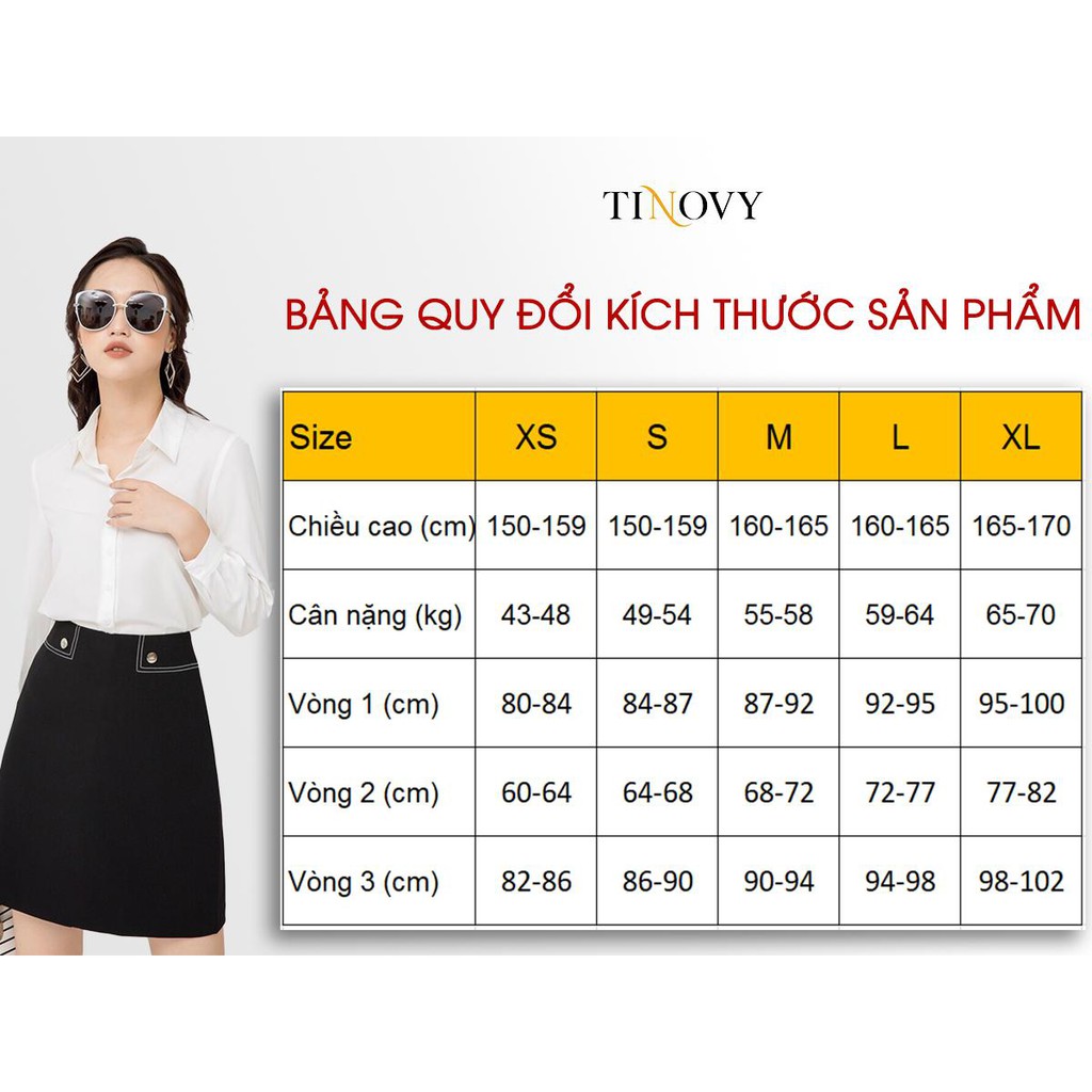 Áo Sơ Mi Nữ TINOVY Form Rộng Cổ 2 Ve Trần Chỉ Phối Tay 1910-013