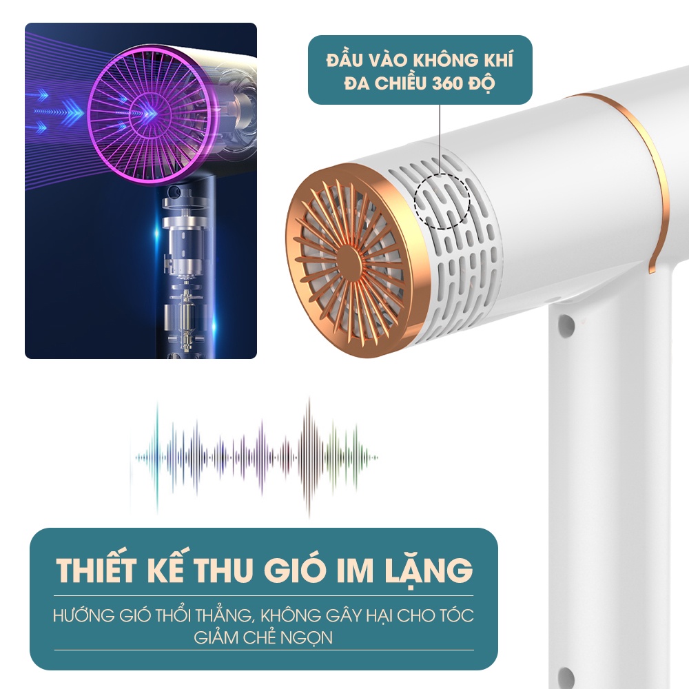 Máy sấy tóc mini CameWell chính hãng tạo kiểu tóc chuyên nghiệp 1000W 2 chiều nóng lạnh