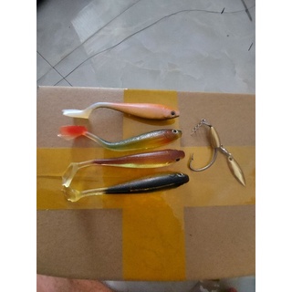combo lưỡi móc mồi mềm thép ar15 kèm mồi mềm
