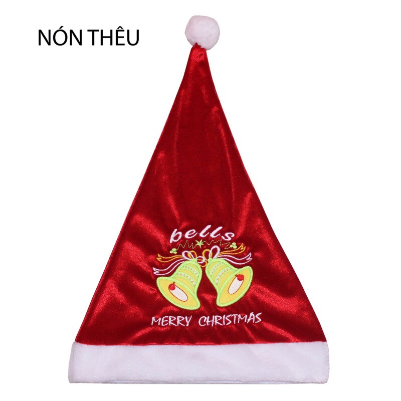 Nón Noel thêu hình xinh xắn cho bé