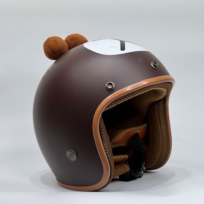 Mũ bảo hiểm 3/4 Gấu Nâu Cute, freesize bảo hành 12 tháng Thế Giới Mũ Bảo Hiểm