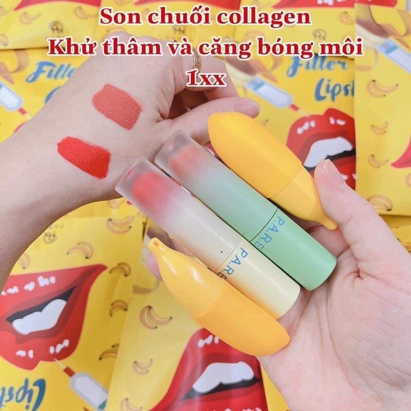 SON CHUỐI FILLER LIPSTICK khử thâm tặng son dưỡng freeship chính hãng mua 1 tặng 1