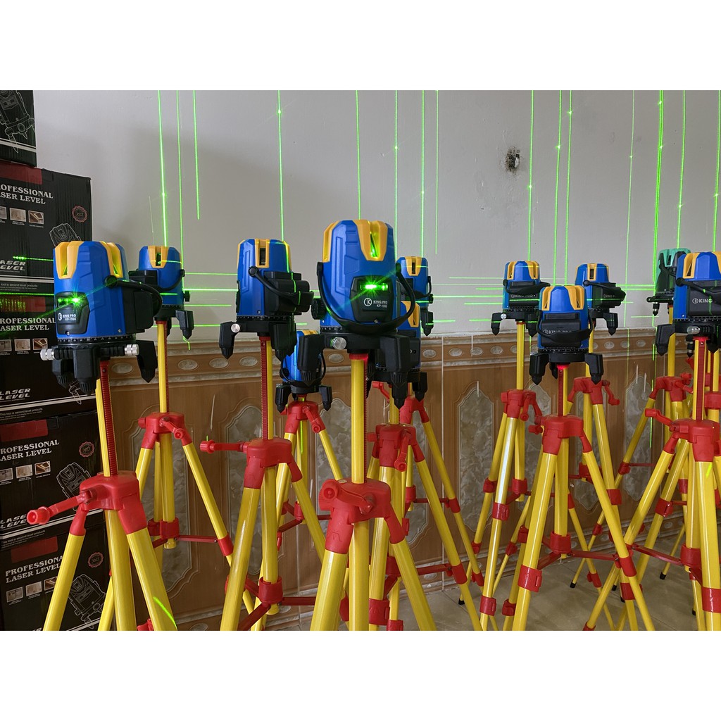 Máy Cân Mực Laser 5 Tia Xanh KINGPRO KP-999 2 PIN [TIA NÉT]